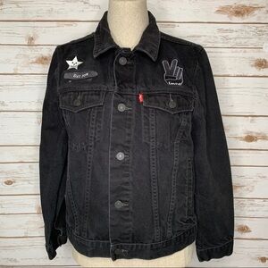 Levis Black Denim Skater Jacket Youth 12-13‎ yrs L